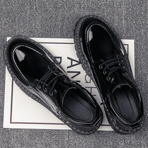 Leather shoes male youth Korean version of the trend autumn breathable shoes Male students casual trendy shoes British black small leather shoes