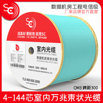 SC indoor 10 gigabit multimode optical cable 4 core 6 core OM3 soft optical cable 12 core 24 core 48 four core 144 single tube beam fiber line 300 span