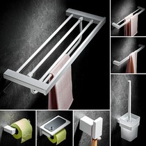 New bathroom perforated stainless steel pendants towel rack toilet bath towel rack bathroom shelving light and luxurious shelf