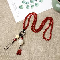 Agate mobile phone lanyard detachable womens mobile phone chain strong and durable anti-drop rope net red Chinese style