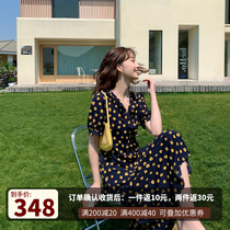  Floral dress female 2021 summer new sweet little daisy French design sense thin skirt chiffon long skirt female