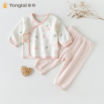 Tongtai newborn baby underwear set men and women baby spring and autumn boneless padded velvet cotton kimono underwear pajamas