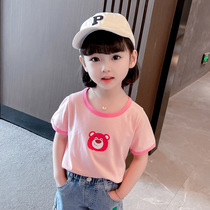 Girl Short Sleeve T-shirt Summer Pure Cotton 2022 New Female Baby Summer Style Foreign Air Blouse Children Summer T Summer Dress