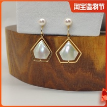 Diamond sea Mabe temperament ear clip CC original design mosquito coil plate painless comfort decoration Jiajia earrings