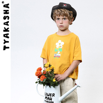 (Flower Villain Series) TYAKASHAKIDS Takasha childrens half-sleeved tops boys and girls short-sleeved t-shirts