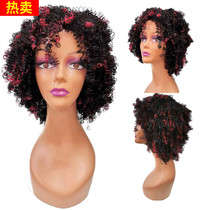 European and American hot-selling black wig female small roll African fashion short hair show foreigners curly hair explosion headgear wig