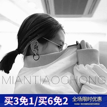 Cotton sliver worm beautiful same super cool trendy male personality ring matte black ear clip earring ear studs