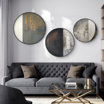 New Chinese living room sofa background wall decorative painting Zen study circular hanging painting simple porch restaurant wall hanging painting