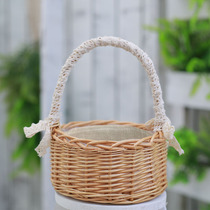 Willow fruit basket storage basket flower basket childrens portable small flower basket basket flower basket rattan picnic basket