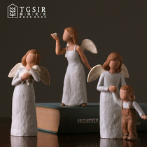American creative Angel sister statue ornaments childrens room bedroom cute cartoon character home decoration gift