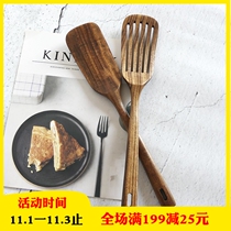 Teak spatula long handle solid wood spatula home kitchen non-stick pan stir-fry dish shovel kitchen utensils set