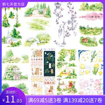 New seven-day hand account and paper tape landscaping decoration with stickers to turn butterfly spring lemon Peach