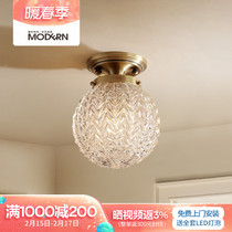 American Aisle Pineapple Ceiling Light Creative Balcony Entryway Modern Crystal Bedroom Foyer Minimalist Hallway Fixtures