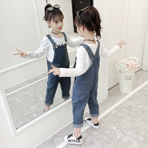 Girls Strict 2020 Summer Zhongdang Childrens Denim Loose Thin Pants Childrens Net Red Ocean Two-Piece Set