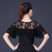 2020 new square dance practice clothes women adult coat short sleeve Latin Dance Costume National Standard Modern Dance Top