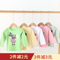 1 year old baby spring and autumn 2 girls baby long sleeve T-shirt boys base shirt cotton thin 3 childrens shirt
