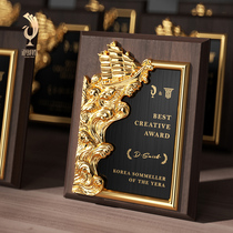 Solid Wood medals custom-made wooden support honorary license plate dealers outstanding staff annual souvenir production