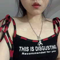 Original Japanese and Korean Harajuku chic cute girl unicorn pendant chain vintage retro girl heart necklace