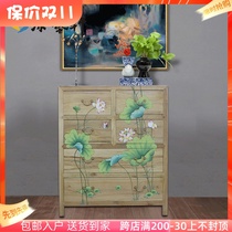 New Chinese-style Ming and Qing classical painted camphor wood file archives storage drawer four or five buckets sideboard furniture