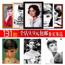 Audrey Hepburn Roman holiday movie star Photo stills poster decorative painting solid wood photo frame wall painting stickers