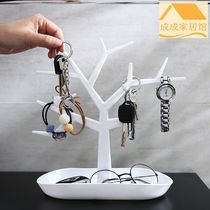 Hanging face mask containing frame in door key containing frame Xuanguan table shelf storage room Living Room Creative Pendulum