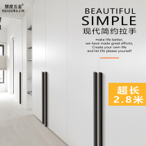 Light luxury modern black small handle Simple Nordic wardrobe Cabinet door drawer handle Gold whole body extended handle