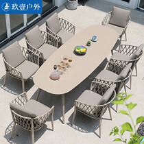 Nordic outdoor table and chairs villa garden courtyard simple casual dining table and chairs combination outdoor balcony rattan chair three-piece set