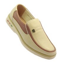 Summer mens beige leather shoes Mens leather white shoes soft cowhide light-colored shoes Beige leather shoes business casual men