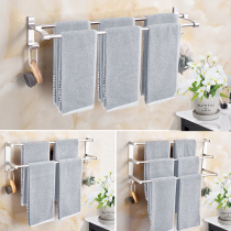 Punch-free towel rack toilet bath towel rack adhesive hook bathroom rack single pole towel bar toilet wall wall rack