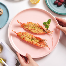 Western steak plate Nordic ins wind net Red creative ceramic tableware Personality cute household breakfast plate special