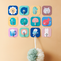 Cute hook creative adhesive hook strong adhesive stick wall-mounted wall dormitory female load-bearing non-perforated non-trace hook
