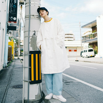Q1 Japanese original early autumn new drawstring detachable cap long windbreaker jacket 2 color 2100