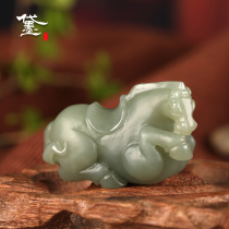 Dai Mo (jewelry)Hetian jade Qingyu horse pendant Qingbai jade mountain material Tang Horse small handle piece ornament jade