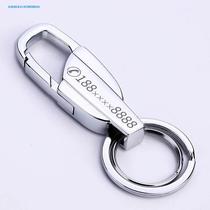 Keychain mens Volkswagen Audi BMW personality car pure handmade alloy can be lettered rope Creative key lanyard