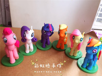 New Large Pony Polo soft pottery doll unicorn toy car decoration cake decoration hand model