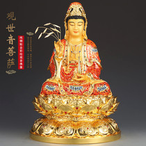 Taiwan painted copper audio Buddha statue for household audio and video viewing bodhisattva