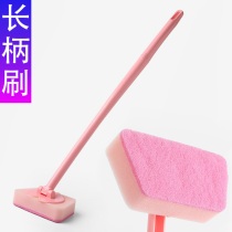 Wooden Ding bathroom long handle sponge brush wall cleaning brush bathtub sea cotton brush floor tile tile brush sponge