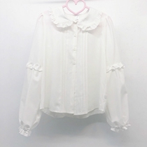 Japanese cute lolita lolita long-sleeved doll collar base white shirt female design niche top
