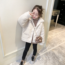 Small class 2 girls autumn winter coat 2019 new style style plus velvet padded padded children Winter Lamb hair coat