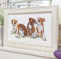 Af DMC cross stitch kit living room decoration painting DW2012 four puppies new handmade simple animals