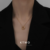Korean fashion new kgold three ring necklace female simple temperament small net red cold wind choker gift