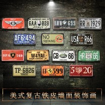 American license plate bar tin painting wall stickers poster iron brand Cafe advertising painting furnishings pendant wall decoration