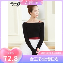 Autumn Winter Knit Dance Small Sweater Adult Female Ballet Dancer Coat Gymnastics Suit Body Suit Long Sleeve Blouse