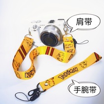 Pikachu camera shoulder strap wrist strap hot boot for Canon M100 200DII cute A6400 Fuji XA7