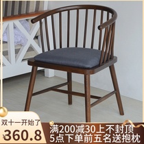 Solid wood coffee restaurant chair Nordic desk y chair Taishi simple negotiation meeting circle chair Windsor princess chair