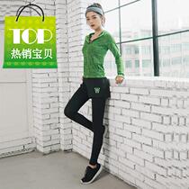 Spring Summer New Lady Sportswear Suit Yoga Suits for Breathable Suction Sweat A Three Sets Bra Jacket Long