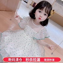 Girls foreign style mesh dress summer dress new super fairy girl baby princess skirt little girl tutu skirt tide