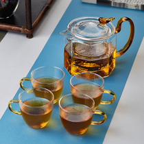 Kunfu Tea Set Household Glass Tea pot Tea cup Complete Tea Tool Office Living Room Send One Pot Four Cups