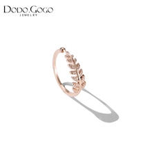 South Korea 18K rose gold ring female Net Red fashion light luxury small finger tail ring ring joint titanium steel jewelry