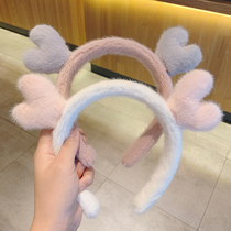 2021 New Plush Hair hoop women wash face summer simple Net red non-slip pressure hair head hoop autumn and winter hair card headgear